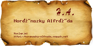 Horánszky Alfréda névjegykártya